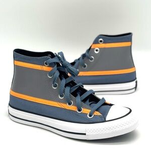 Women’s Converse CTAS HI Shoes - LAKESIDE BLUE/FLASH ORANGE